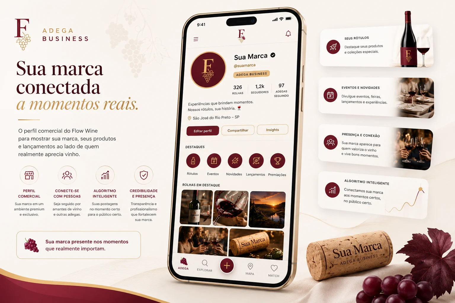 Adega Business: perfil comercial, presença nos momentos, algoritmo inteligente e credibilidade para marcas do universo do vinho