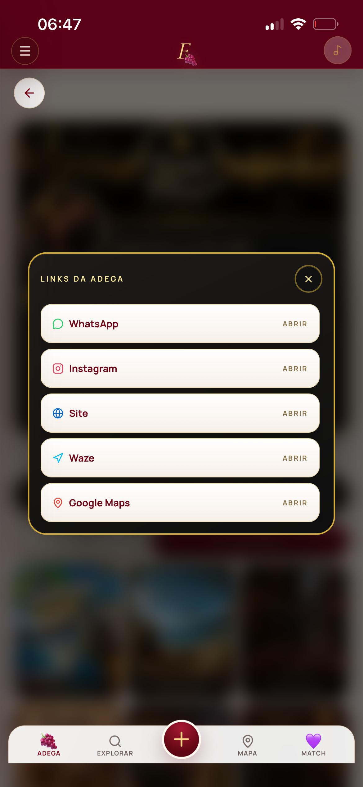 Links de uma Adega Business